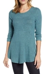 B Collection By Bobeau Brushed Babydoll Tunic In Frosted Teal