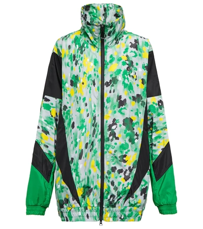 Adidas By Stella Mccartney Abstract-print Track Jacket In Green