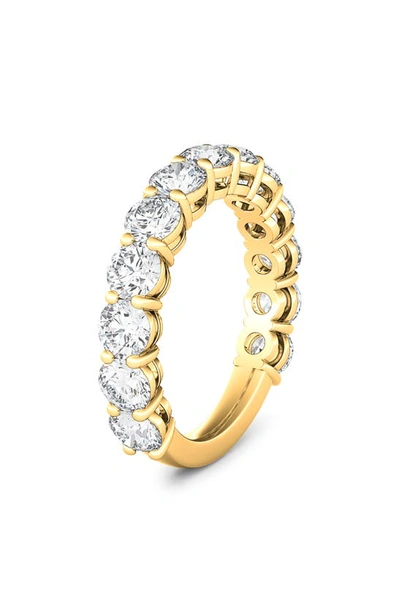 Hautecarat 3/4 Round Cut Lab Created Diamond Eternity Ring In 18k Yellow Gold