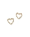Bloomingdale's Diamond Heart Stud Earrings In 14k Yellow Gold, .20 Ct. T.w- 100% Exclusive In White/rose