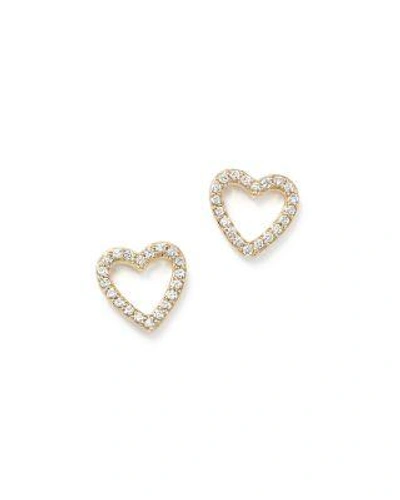 Bloomingdale's Diamond Heart Stud Earrings In 14k Yellow Gold, .20 Ct. T.w- 100% Exclusive In White/rose
