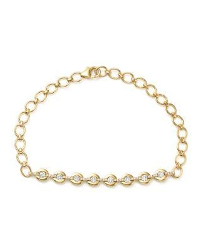 Bloomingdale's Diamond Flexible Bar Bracelet In 14k Yellow Gold, .55 Ct. T.w. - 100% Exclusive In White/gold