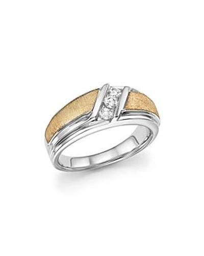 Bloomingdale's Men's Diamond Three-stone Band In 14k White & Yellow Gold, 0.33 Ct. T.w. - 100% Exclusive In White/gold