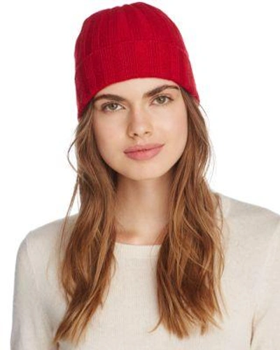 C By Bloomingdale's Ribbed Cashmere Cuff Hat - 100% Exclusive In Cherry