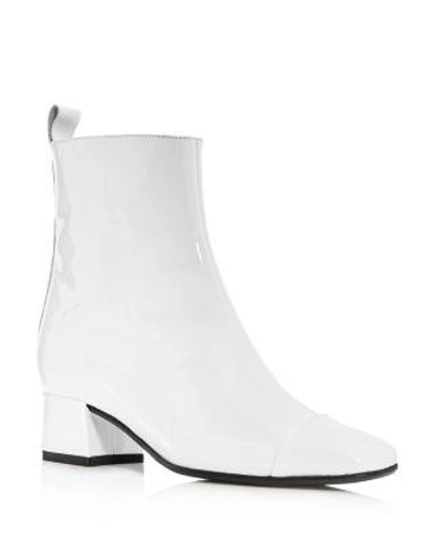 Carel Women's Estime Patent Leather Block Heel Booties In White