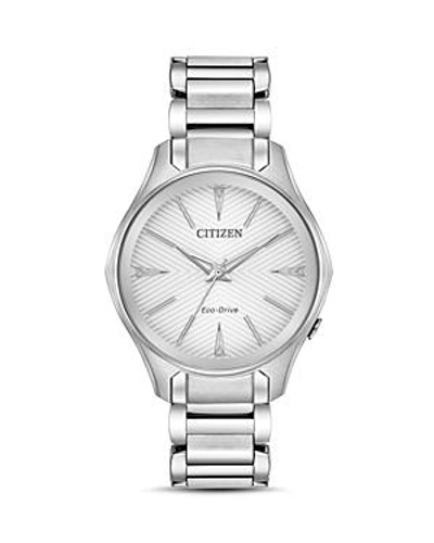 Citizen Eco-drive Women's Silhouette Stainless Steel Bracelet Watch 35mm In Silver