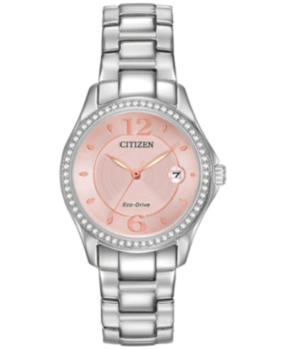 Citizen Women's Eco-drive Stainless Steel Bracelet Watch 29mm Fe1140-86x In Pink/silver