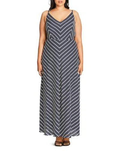 City Chic Sailor Maxi Dress In Navy