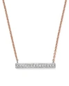 Dana Rebecca Designs 14k White & Rose Gold Sylvie Rose Medium Bar Necklace With Diamonds