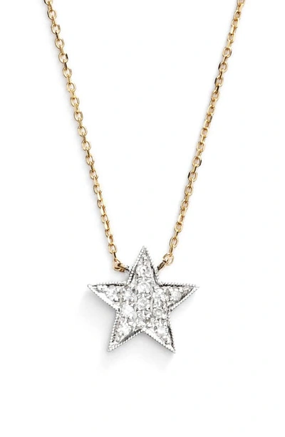 Dana Rebecca Designs Diamond Julianne Himiko Star Necklace In 14k White Gold With 14k Yellow Gold Chain, 16