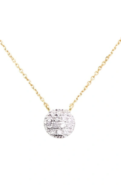 Dana Rebecca Designs Lauren Joy Diamond Disc Pendant Necklace In Gold