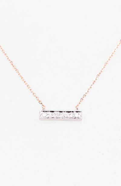 Dana Rebecca Designs 14k White And Yellow Gold Sylvie Rose Mini Bar Necklace With Diamonds, 16