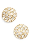 Dana Rebecca Designs 'lauren Joy' Diamond Disc Stud Earrings In Yellow Gold