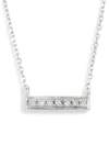 Dana Rebecca Designs 14k White Gold Sylvie Rose Mini Bar Necklace With Diamonds