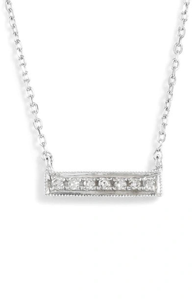 Dana Rebecca Designs 14k White Gold Sylvie Rose Mini Bar Necklace With Diamonds