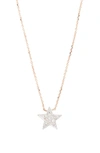 Dana Rebecca Designs Diamond Julianne Himiko Star Necklace In 14k White Gold With 14k Rose Gold Chain, 16 In White/rose
