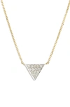 Dana Rebecca Designs 14k Yellow Gold Triangle Pave Diamond Necklace, 16 In White/gold