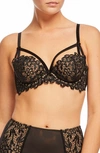 Dita Von Teese Dahlia Lace Balconette Bra In Black