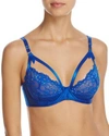 Dita Von Teese Madame X Lace Underwire Bra In Electric Blue