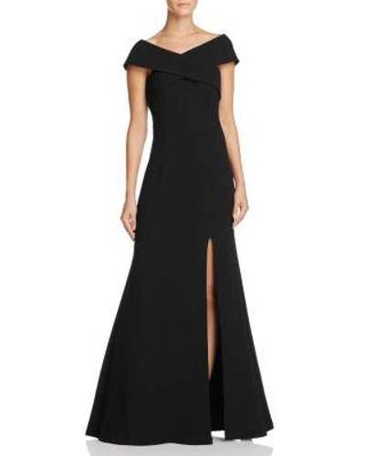 Dylan Gray Off-the-shoulder Gown In Black