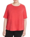 Eileen Fisher Plus Size Organic Cotton T-shirt In Strawberry