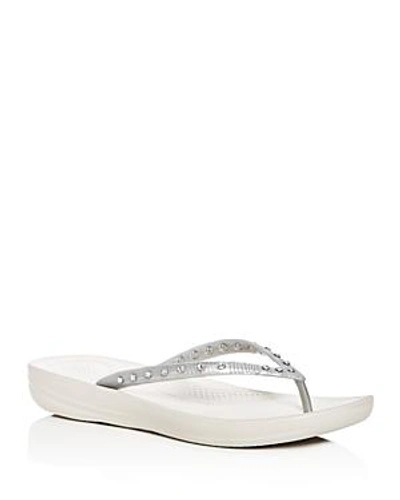 Fitflop Iqushion Flip Flop In Silver/ Silver