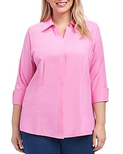 Foxcroft Plus Taylor Blouse In Pinktini