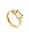 Fred 18k Yellow Gold Force 10 Diamond Medium Ribbon Ring In White/gold