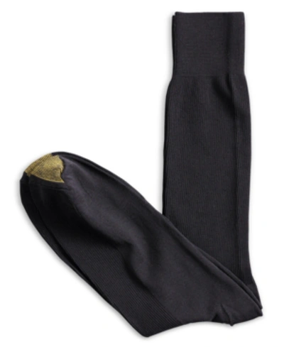Gold Toe Men's 3-pack Dress Metropolitan Crew Socks In Black