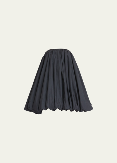 Ulla Johnson Polline Strapless Cotton Mini Babydoll Dress In Noir