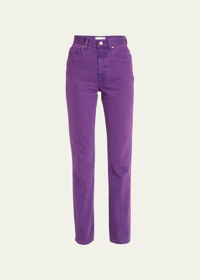 Ulla Johnson The Margot High-rise Wide-leg Denim Jeans In Purple