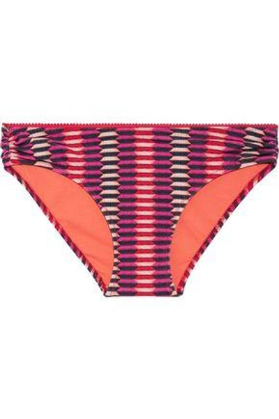 Heidi Klum Swim Woman Catalina Kisses Low-rise Printed Bikini Briefs Coral In Magenta