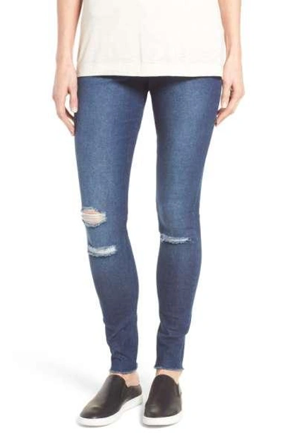 HUE Ripped Knee Denim Leggings