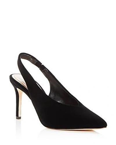 Imagine Vince Camuto Women's Melea Velvet Slingback Pointed Toe Pumps In Black