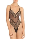 In Bloom By Jonquil Laila Lace & Mesh Thong Teddy In Black/gold