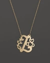 Jane Basch 14k Yellow Gold Swirly Initial Pendant Necklace, 16 In Z