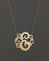 Jane Basch 14k Yellow Gold Swirly Initial Pendant Necklace, 16 In E