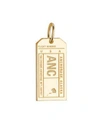 Jet Set Candy Anchorage, Alaska Anc Luggage Tag Charm In Gold