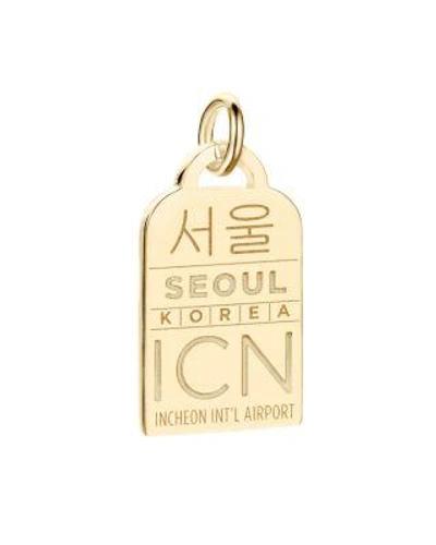 Jet Set Candy Icn Seoul Luggage Tag Charm In Gold