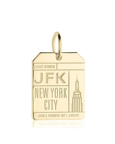 Jet Set Candy Jfk New York Luggage Tag Charm In Gold