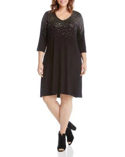 knee length dresses for ladies Unique Vintage Purple Confetti Hollie Swing Dress