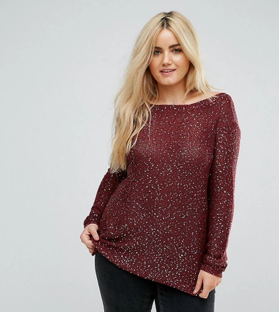 Junarose Sequin Knittted Sweater - Red