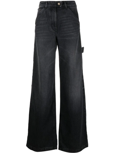 Courrges Wide-leg Tailored Trousers In Stonewashed Grey