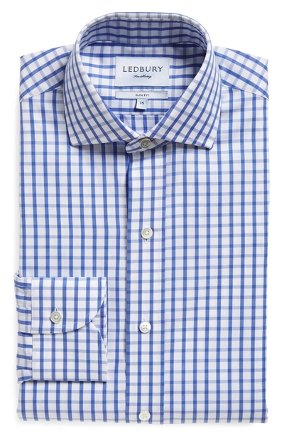 Ledbury 'urbana Box' Slim Fit Check Dress Shirt In Blue