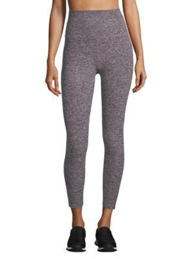 Beyond Yoga High Waist Midi Leggings In Black-pink Opal