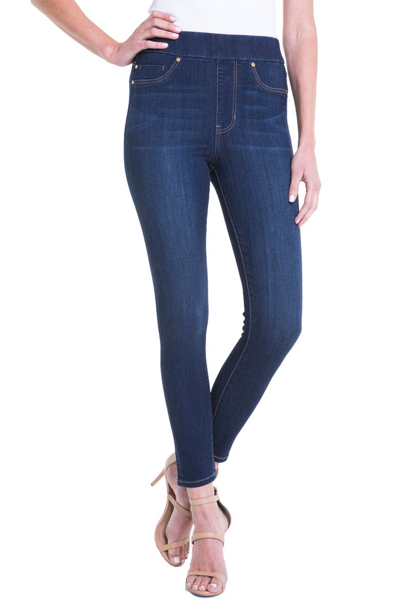 Liverpool Farrah High-waist Pull-on Legging Jeans In Dark Blue In Griffith Super Dark