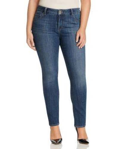 Lucky Brand Plus Emma Faded Straight Leg Jeans In Mystic Road In Medium Blue