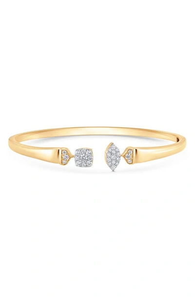 Sara Weinstock Unity Reverie Marquise And Cushion Diamond Bangle Cuff In Gold