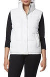 Marc New York Faux Leather Puffer Vest In Winter White
