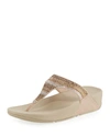 Fitflop Strobe Luxe Thong Platform Sandal In Gold